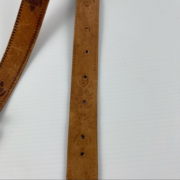 Leather Brown Pattern Boho Belt 92cm - Picture 7 of 7